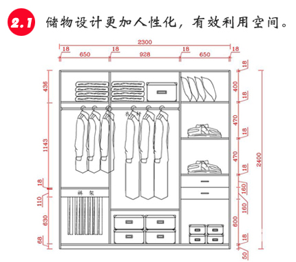 定制衣柜的儲(chǔ)物空間設(shè)計(jì)圖